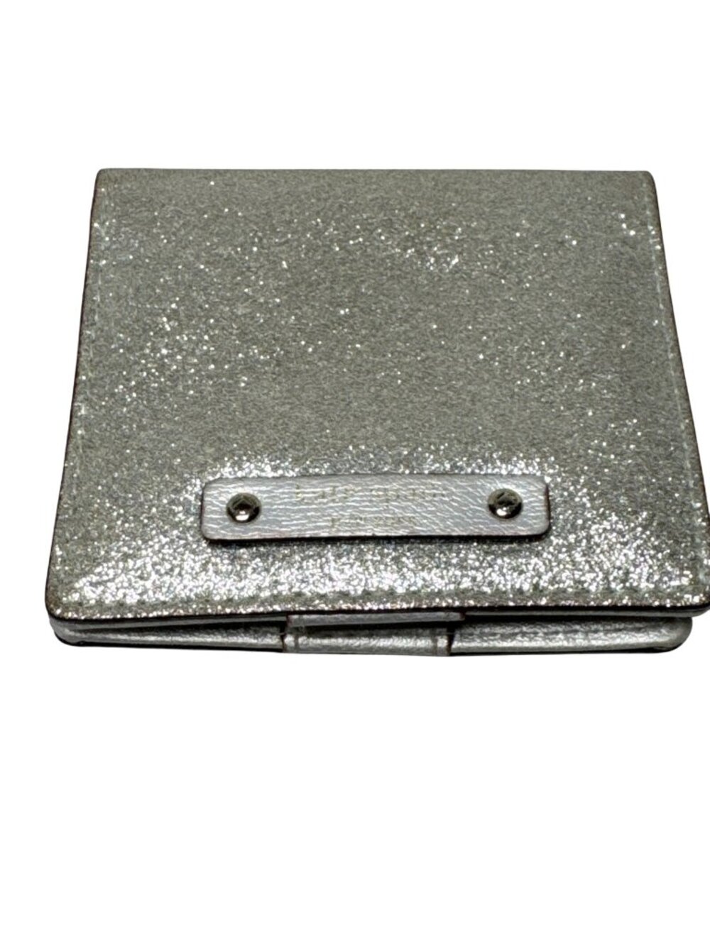Kate Spade Silver Glitter Compact Wallet With Coin Pocket & Card Slots